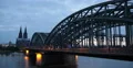 Street View Cologne Cathedral Hohenzollern Bridge Rhine River Dusk Light Night 4k or 4k+ Resolution