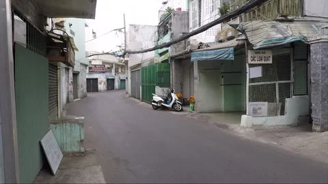 Street View, Empty Road, Shophouses, Ho Chi Minh City, Vietnam 스톡 동영상 315243053