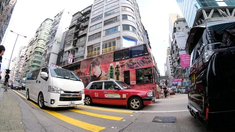 Street view in Mong Kok district Stock Footage 108414162
