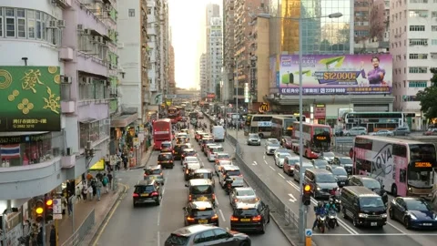 Street view in Mong Kok district Stock Footage 236320811