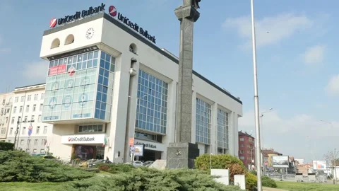 Street view of the Monument of Saint Sofia. Stock Footage 135813250