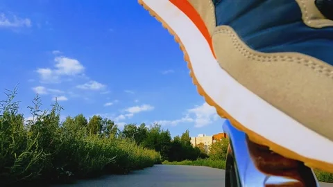 Street view movement on a scooter Stock Footage 249783473