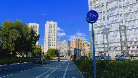Street view movement on a scooter Stock Footage 249853983