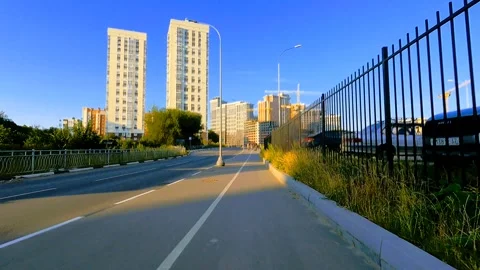 Street view movement on a scooter Stock Footage 249854294