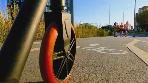Street view movement on a scooter Stock Footage 249854643