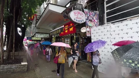 Street View, Nathan Road, Kowloon, Hong Kong 库存影片 215073767