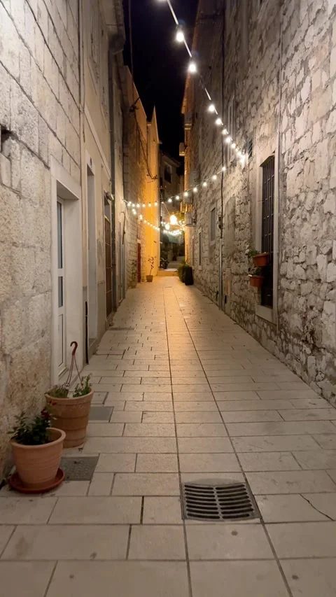 Street view at night Stock Footage 312045779