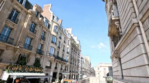 Street View of Parisian CafÃ© Stock-Footage 303533077