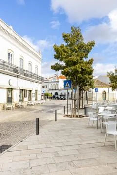 Street view in So Brs de Alportel, Algarve, Portugal Stock Photos