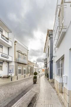 Street view in So Brs de Alportel, Algarve, Portugal Stock Photos