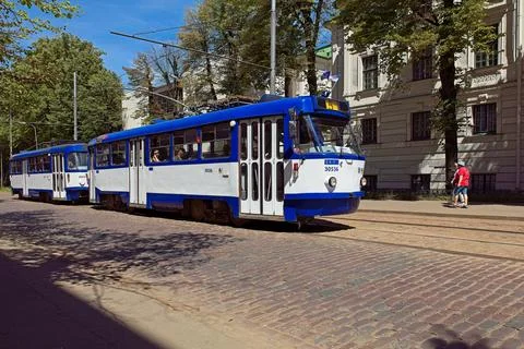 Street view in summer. Stock Photos