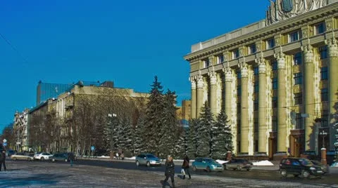 Street view in timelapse Stock Footage 10728364