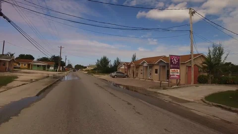 Street View While Driving Through Eight Mile Rock, Grand Bahama Stock Footage 99913625