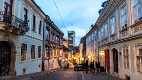 Street with view on Zagreb 360 Video stock 74369672