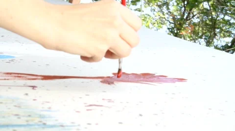 Street wall painter Stock Footage 874229