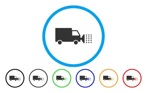 Street Washing Car Rounded Vector Icon Stock Illustration