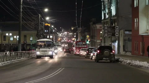 Street in winter evening Stock Footage 124723495