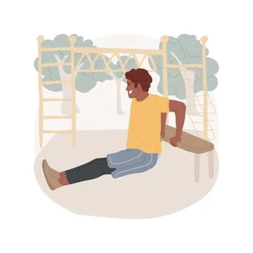 Street workoout isolated cartoon vector illustration. Ilustración de archivo