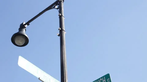Streetlamp &amp; Signs Stock Footage 40804722