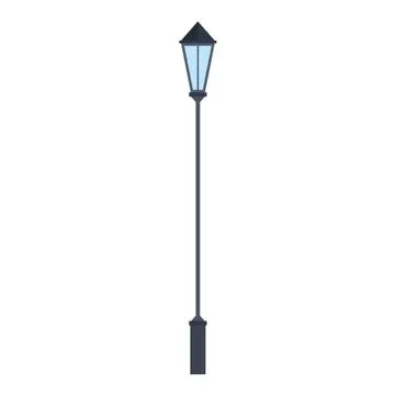 Streetlight lamp post on white background. Vector illustration in trendy flat Illustrazione stock