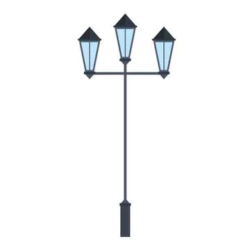 Streetlight lamp post on white background. Vector illustration in trendy flat Stock Illustration