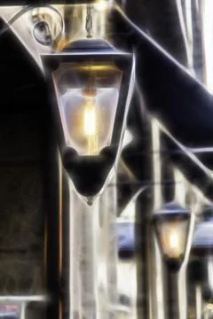 Streetlight  lit station Stock Illustration