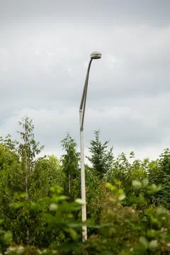 A streetlight over the freeway Stock Photos