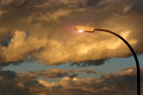 Streetlight on. Stock Photos