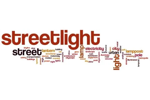 Streetlight word cloud Stock Illustration