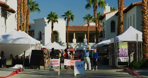Streets and architecture in La Quinta, California Stock Footage 115095959