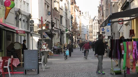 Streets of Antwerp, Belgium Stock Footage 31437112