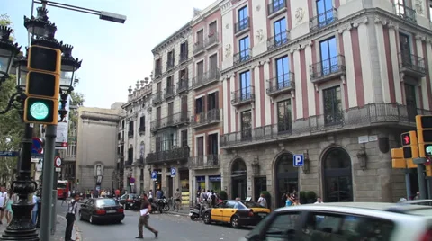 Streets of Barcelona Stock Footage 38210034