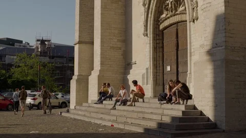 The streets of Brussels, Belgium Stock Footage 94287344