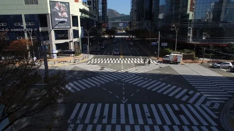 Streets in Busan, aerial view Stock Footage 101001476