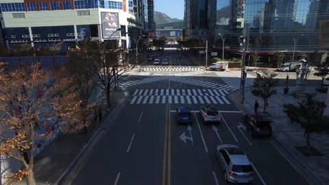 Streets in Busan, aerial view Stock Footage 101001489