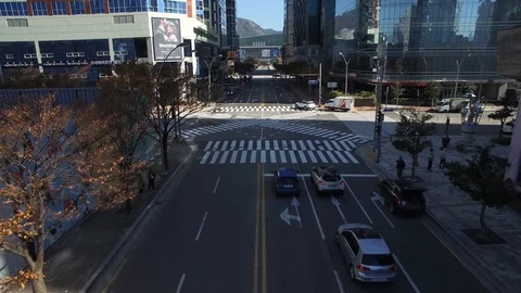 Streets in Busan, aerial view Stock Footage 101001542