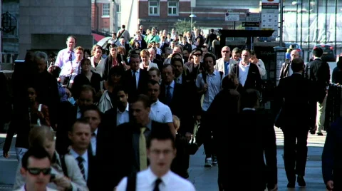 Streets of Busy Commuters Video stock 831329