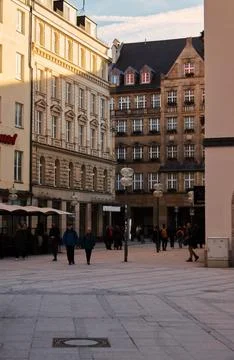 The streets of central Munich Stock Photos