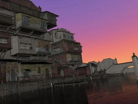 Streets of China Stock Illustration