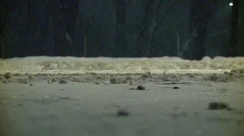 Streets covered with snow during the night 4 Video stock 10820276