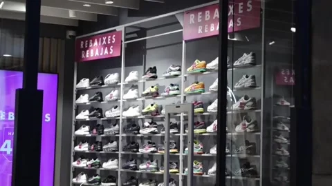 Streets crowded in downtown Barcelona for the first weekend of sales, Spain, ES  Stock Footage 326180341