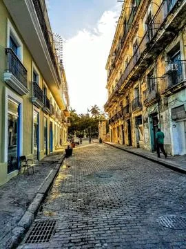 Streets of Cuba at sunset Fotos Stock