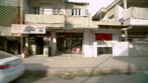 Streets of Damaskus, from the window of the car Stock Footage 255448912