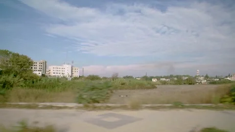 Streets of Damaskus, from the window of the car Stock Footage 255449926