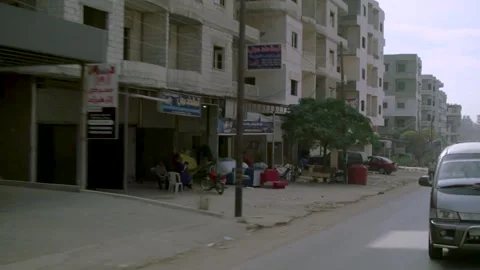 Streets of Damaskus, from the window of the car Stock Footage 255451162
