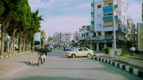 Streets of Damaskus, from the window of the car Stock Footage 255452902
