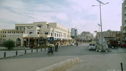 Streets of Damaskus, from the window of the car Stock Footage 255453956