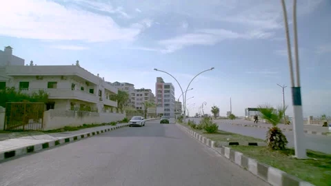 Streets of Damaskus, from the window of the car Stock Footage 255457240