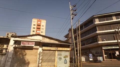 Streets of Dar Es Salaam, a crowd of people and busy traffic On Tanzania Stock Footage 119126780