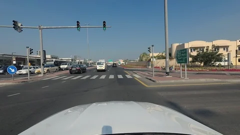 On the streets of Dubai in a car Stock Footage 119626141